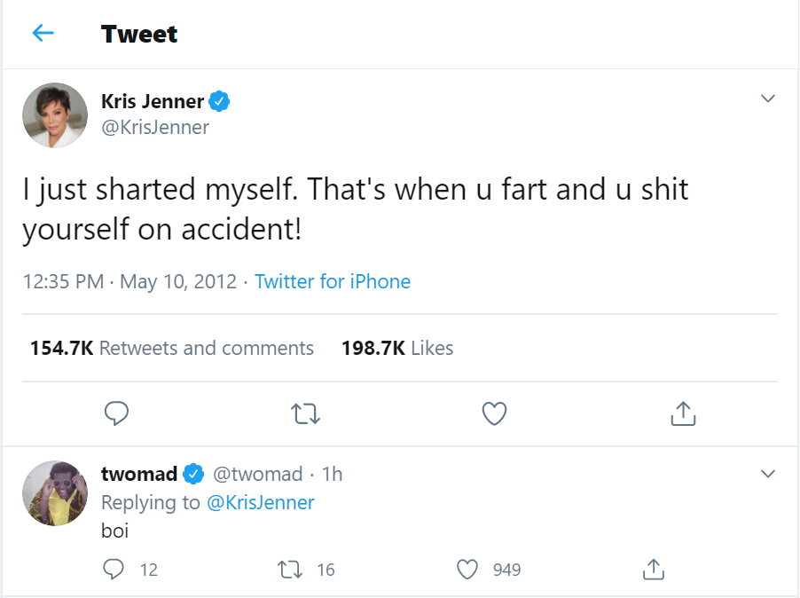 Jenner sharted Tweet