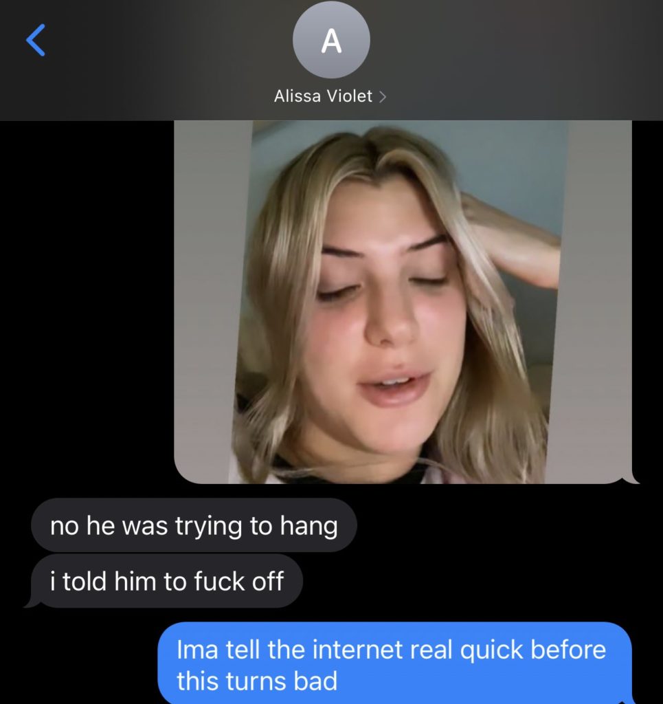 Alissa Violet responds